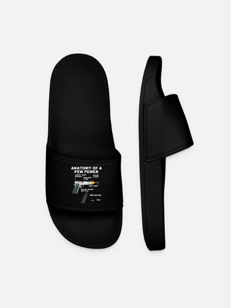anatomy of a pew pewer - Men’s Pool Sliders - black