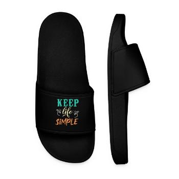 Garder la vie simple Conception motivante - Claquettes Homme - noir - Devant