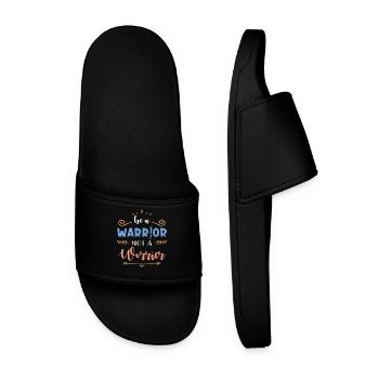 Inspiration Quote Slogan Fighter - Men’s Pool Sliders - black - Front