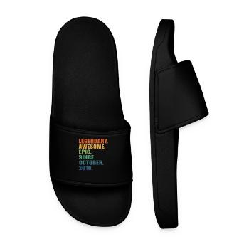 13th Birthday, October 2010, 13 Year Anniversary - Men’s Pool Sliders - black - Front