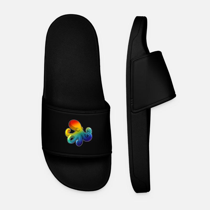 Octopus Rainbow - Men’s Pool Sliders - black