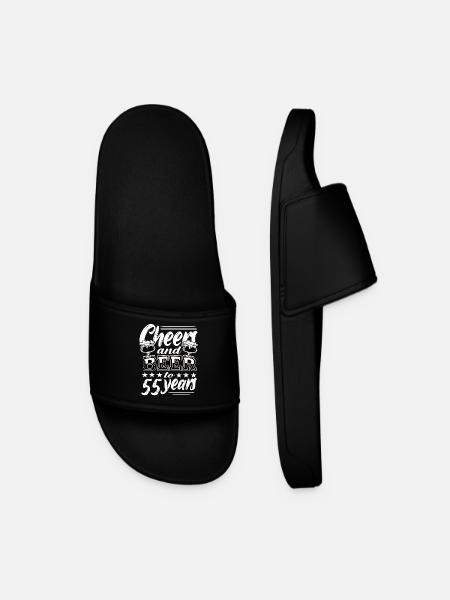 55th birthday - Men’s Pool Sliders - black