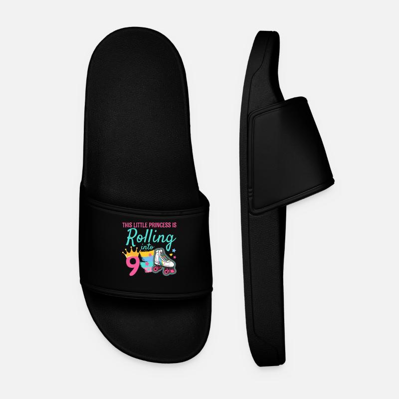 9. Geburtstag Rollschuh - Männer Badelatschen - Schwarz