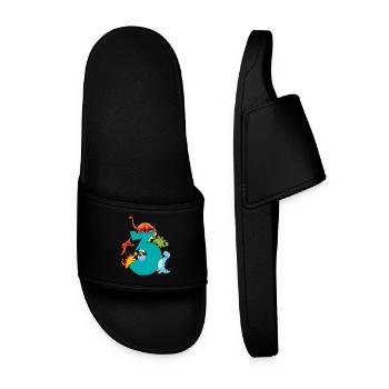 Dinosaure 3 ans 3ème fête d’anniversaire - Claquettes Homme - noir - Devant