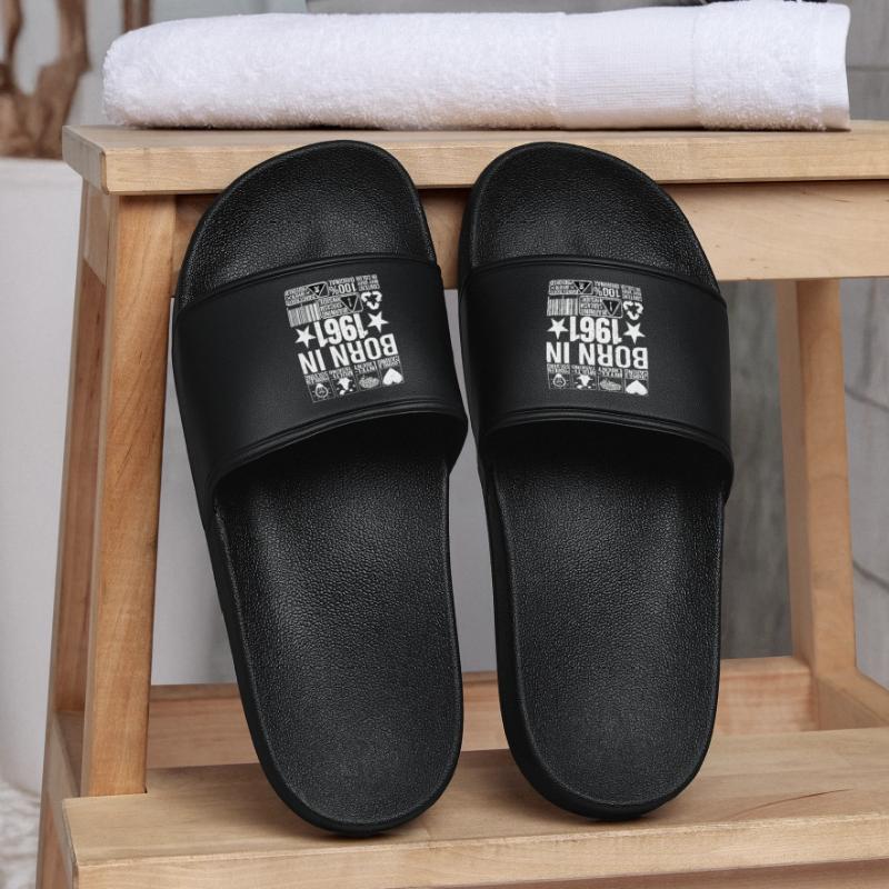 Né en 1961 Content Warning Label Barcode Claquettes Homme