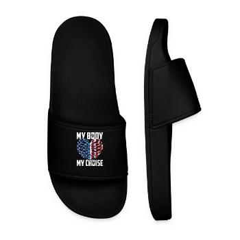 my body my choise feminism women women - Men’s Pool Sliders - black - Front