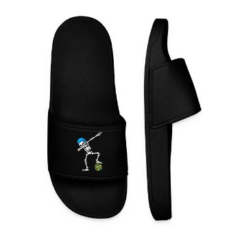 Dab dabbing Skeleton Water Polo waterpolo Halloween - Men’s Pool Sliders - black - Front