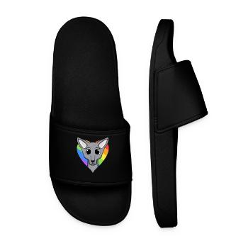 LGBT Katze Sphynx Regenbogen - Männer Badelatschen - Schwarz - Vorne
