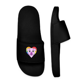 Pig Lgbt Rainbow Colors - Men’s Pool Sliders - black - Front