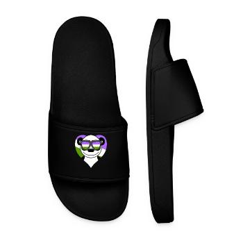 Genderqueer Panda - Men’s Pool Sliders - black - Front