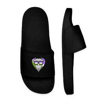 Genderqueer Goat - Men’s Pool Sliders - black - Front