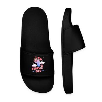 J’ai 1 an | Thème Licorne | 1. - Claquettes Homme - noir - Devant