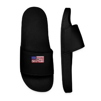 Usa Flag Fishing Rod - Men’s Pool Sliders - black - Front
