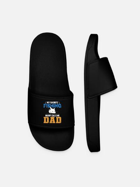 Fishing Dad - Men’s Pool Sliders - black