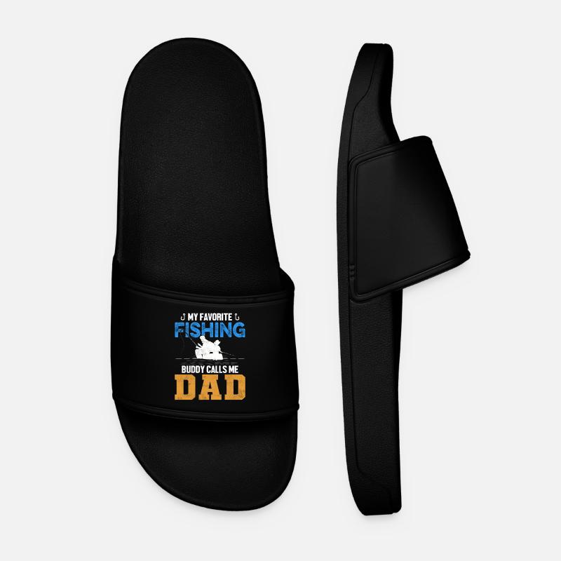 Fishing Dad - Men’s Pool Sliders - black