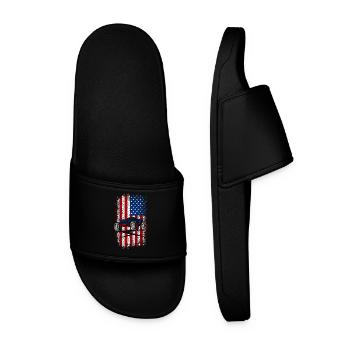 Usa American flag Rc car racer - Men’s Pool Sliders - black - Front