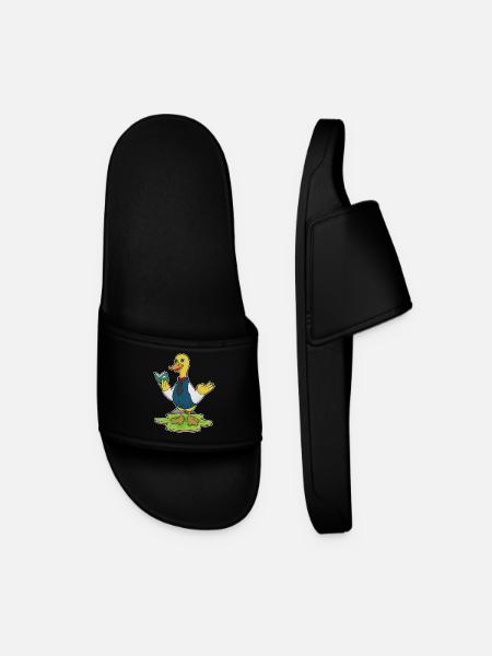 Duck Teacher Book School - Men’s Pool Sliders - black