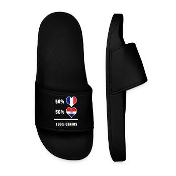 La France et la Croatie brillant/cadeau - Claquettes Homme - noir - Devant