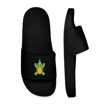 Chapeau d’anniversaire de la tortue - Claquettes Homme - noir - Devant