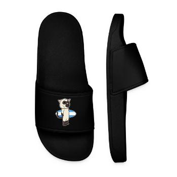 Surfboard Katze Siamkatze Surfen Geschenk - Männer Badelatschen - Schwarz - Vorne