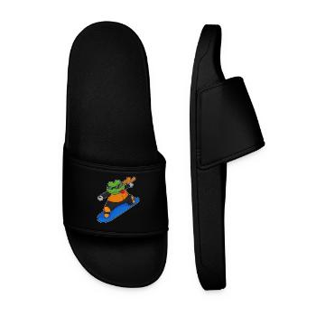 Frosch Snowboarder Snowboard - Männer Badelatschen - Schwarz - Vorne