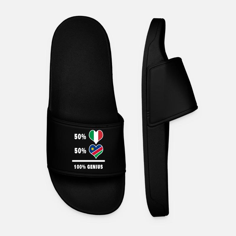 Brilliant Italy and Namibia / Gift - Men’s Pool Sliders - black
