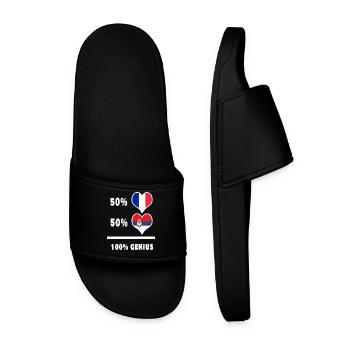 La France et la Serbie génie / cadeau - Claquettes Homme - noir - Devant