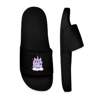 | de maïs pour bébé Mignon | Licorne Chemise Licorne | Fille - Claquettes Homme - noir - Devant