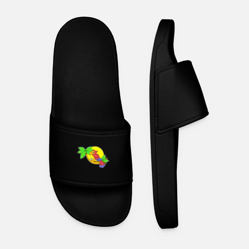 Papagei mit Kokosnuss - Claquettes Homme - noir