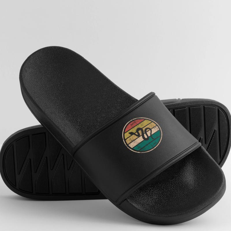 Snake Retro Reptile Python Gift idea Men’s Pool Sliders
