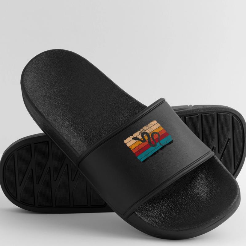 Snake Retro Reptile Python Gift idea Männer Badelatschen