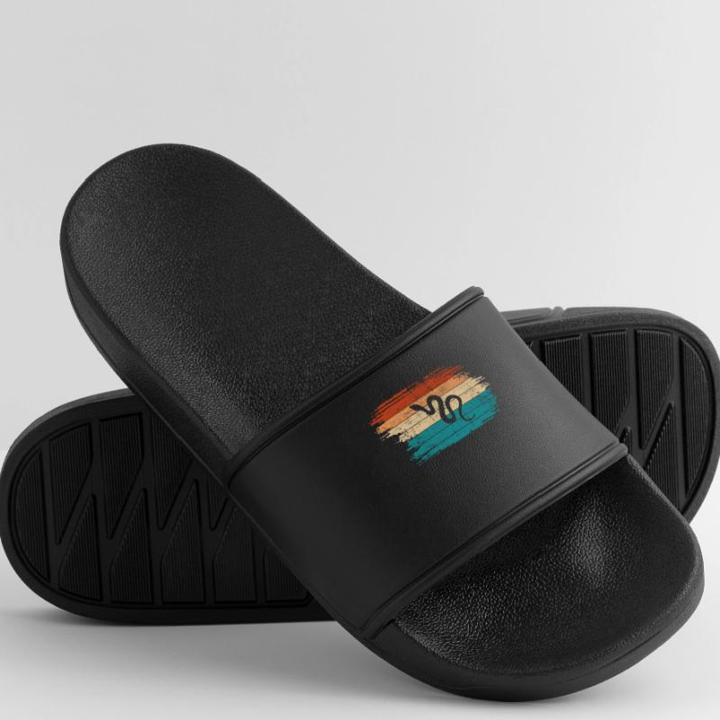 Snake Retro Reptile Python Gift idea Men’s Pool Sliders