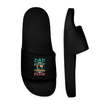 Dad of the coolest turkey in the flock - Men’s Pool Sliders - black - Front