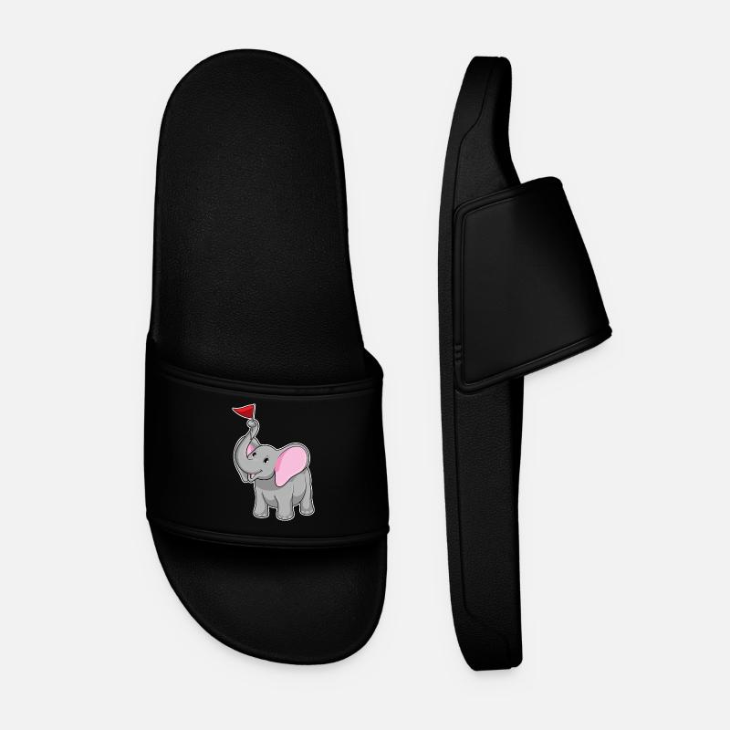 Elephant with flag - Men’s Pool Sliders - black