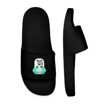 Meerkat Spaceship Space - Men’s Pool Sliders - black - Front