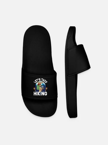 Let's Taco' Bout Hiking - Men’s Pool Sliders - black