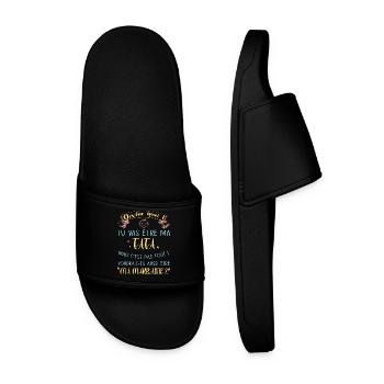 Devine quoi ! Tata voudrais-tu être ma marraine? - Claquettes Homme - noir - Devant