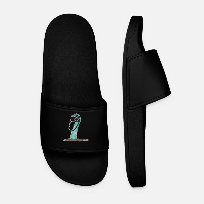 Zombie Camera Photographer - Men’s Pool Sliders - black