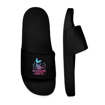 Mermazing Auntie Fantasy Mermaid Story - Men’s Pool Sliders - black - Front