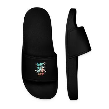 We all need art - Men’s Pool Sliders - black - Front