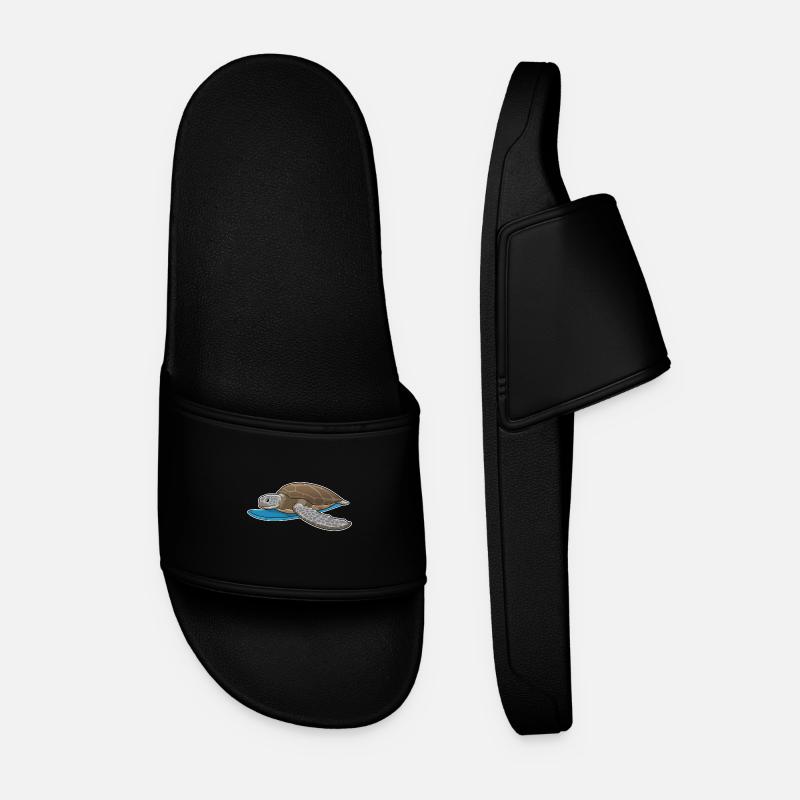 Turtle Surfing Surfboard Summer - Men’s Pool Sliders - black