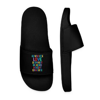 Advocate Love Support Accept Be Kind - Men’s Pool Sliders - black - Front