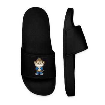Affe Boxer Boxhandschuhe Boxen - Männer Badelatschen - Schwarz - Vorne