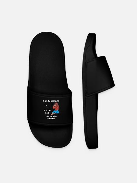 I'm 12 - Girls Bird Watching - Men’s Pool Sliders - black