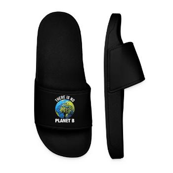 Earth day- There is no planet B - Men’s Pool Sliders - black - Front
