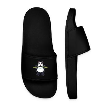 Panda Nunchaku Martial Arts - Men’s Pool Sliders - black - Front