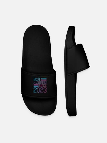 Meilleur mari depuis 2023 1er anniversaire de mariage - Claquettes Homme - noir