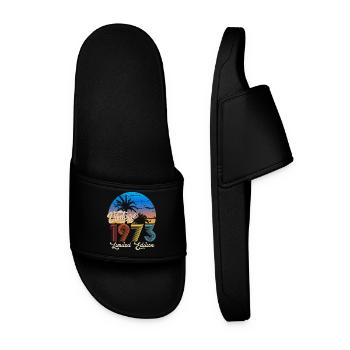 Cadeau d’anniversaire rond Vintage 1973 - Claquettes Homme - noir - Devant