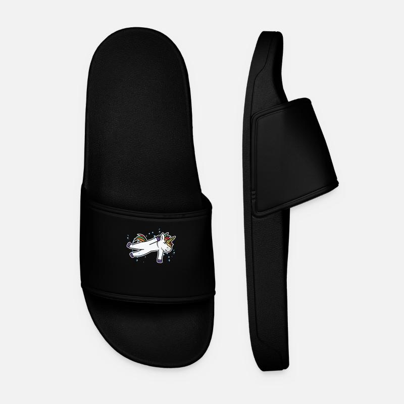 Swimmer Unicorn - Men’s Pool Sliders - black