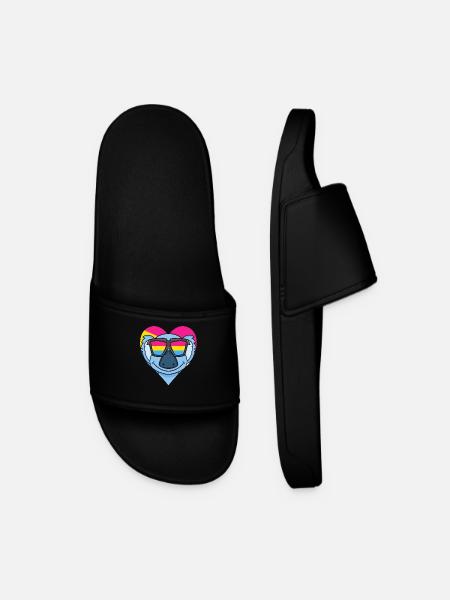 Pansexual Koala Heart Gift - Men’s Pool Sliders - black